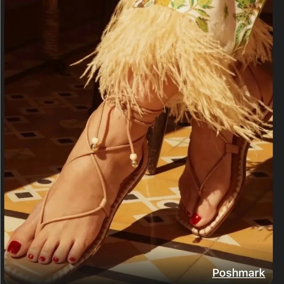 Antonio Melani The Nat Note Alhambra Leather Boho Ankle Wrap Sandal NWOT Size 8 - Picture 1 of 10